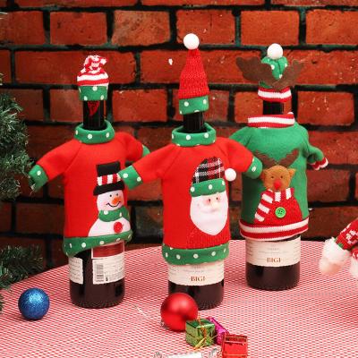 China Chirstmas Decor Wine Red Set Creative Old Man Snowman Elks Christmas Ornaments for sale