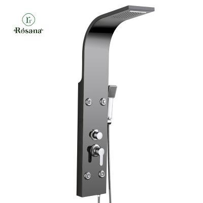 China Without Slide Bar SL909O 14 37 2 Rosana Design UPC Stainless Steel Luxury Thermostatic Bathroom Rainfall Wall Shower Tower Panel System Set Unit for sale