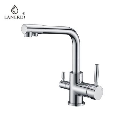 China Modern K174 06 01 7 Lanerdi Chrome Brass Water Filter Kitchen Faucet With Purifier 3 Way for sale