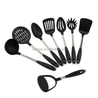 China Sustainable Top Selling 6 Pieces Set Nylon Stainless Steel Kitchen Utensil Cooking Tools for sale