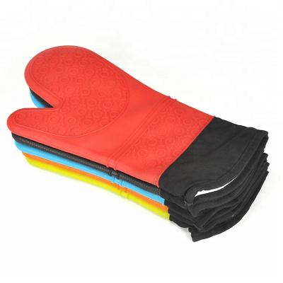 China Long Sleeve Heat Resistant Heat Resistant Silicone And Textured Oven Glove for sale