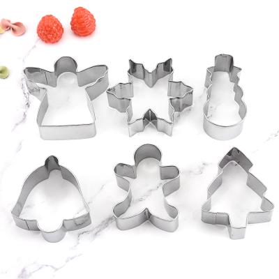 China 6 Piece Disposable Stainless Steel Christmas Cookie Cutter Hot Selling Set for sale