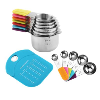 China Sustainable set of 13 multi purpose kitchen measuring cups and stainless steel baking measuring cups for sale