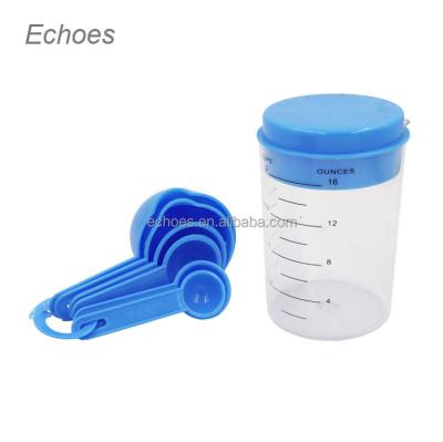 China Wholesale Plastic Jug Measurer Set 6 Pieces Viable Transparent Measuring Jug for sale