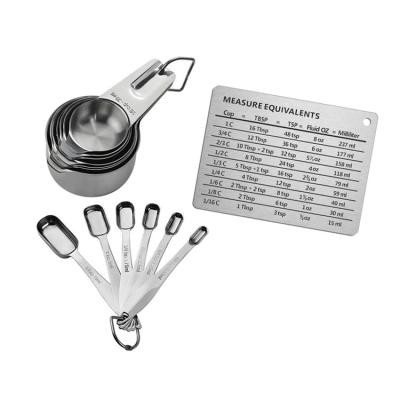 China Stainless Steel 13pcs Set of Sustainable Heavy Duty Stackable Measuring Cups and Dosers for sale