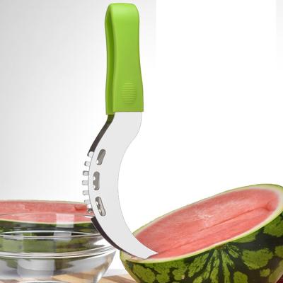 China Sustainable Premium Fruit Tools Shape Ultra Metal Stainless Steel Watermelon Slicer Melon Cutter for sale