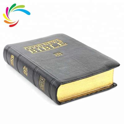 China New Design Logo Black PU Wholesale Custom Leather Holy Bible Reading for sale