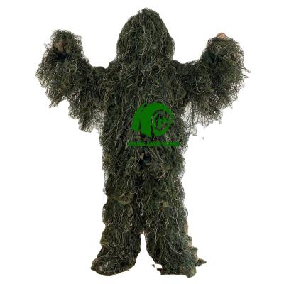 China Ghillie Suit Waterproof Hunting Clothing Including Jacket Pants Hood Carry Bag Woodland Camo Ghillie Suit for sale