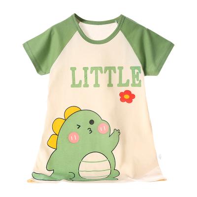 China Girls Cartoon Loose Pajamas Children Girls Sweater Summer Breathable Sleeve Shooting Pajamas With Wholesale Price for sale