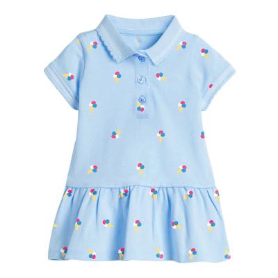 China Customized Washable Design Girls Polo Dress Summer Short Sleeve Girls Dress Knitted Cute Girls Sport Wear Dress for sale