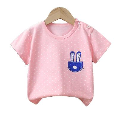 China 100% New Cartoon Anti-Wrinkle Cotton Baby Short Sleeve T-shirt Cute T-shirts Kids In Stock for sale