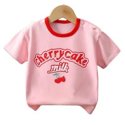 China Short Summer Baby Clothes Girls Cotton T-shirt Summer Anti-Shrink Children's Sleeve Clothes for sale