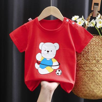 China 2023 Fashion Anti-Wrinkle 2023 Children's Short Sleeve Pullover T-shirt Kids Cartoon Top Tees For Boys And Girls for sale