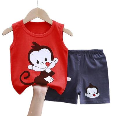 China Wholesale Casual Summer Boy Sleeveless Shirt Shorts Set Two Piece Baby Boy Invest Clothing Sets Summer for sale