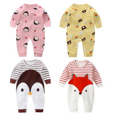 China Baby Cartoon Infants Romper Boy Organic Cotton Unisex Girl Long Sleeeves Newborn Clothes for sale