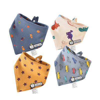 China Wholesale Custom Washable Soft Newborn Organic Cotton Button Triangle Waterproof Baby Bibs for sale