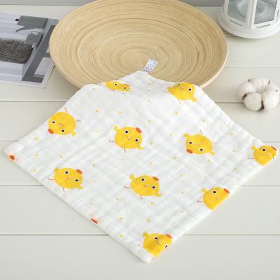 China Custom Cute Printed Baby's Cotton Washable 6 Layers Baby Muslin Towel Set Washcloths for sale