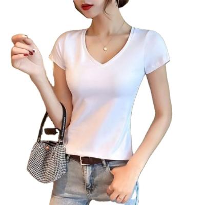 China Women Luxury Mixed Short Top Box Plain Sleeve Neck Anti-Wrinkle Neck Anti-wrinkle Style Logo T-shirt For Girls for sale