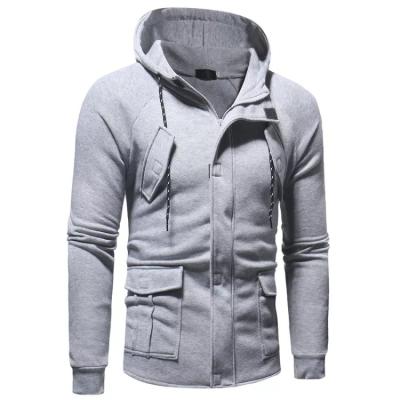 China Autumn Winter Men Casual Solid Breathable Zipper Technology Fleece Hooded Anorak Tracksuit Set for sale