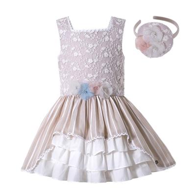 China 2021 New Breathable OEM Pettigirl Summer Casual Kids Dress For 3-12 Years Girls Khaki Dress Dress For Girls for sale