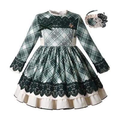 China Wholesale Breathable One Piece Pettigirl Princess Dress For Kids Autumn Fashion Girls Party Dresses Full Sleeves Age 2 3 4 5 6 8 10 12years for sale