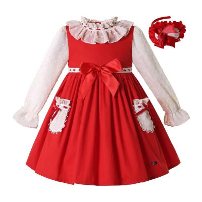 China Wholesale Breathable Autumn New Christmas Children Kids 2021 Clothes Red Cotton Dresses Girls Wedding Outfits Age 2345681012Y 2345681012Y for sale