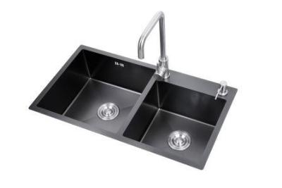 China Undermount Kitchen Sinks Black Rose Double Bowl Stainless Steel Sink for sale