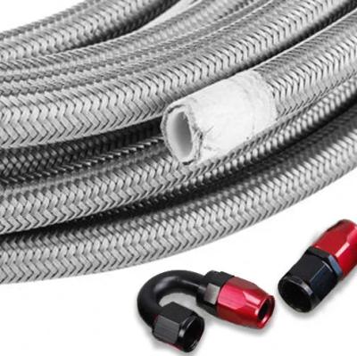 China 5/16 Inch Flexible Hoses Stainless Steel Braided PTFE Braided Fuel Oil Cooler Hose Lines for sale