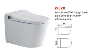 China Intelligent Wall Hung Smart Tolilet Ceramic Washdown Smart Living for sale