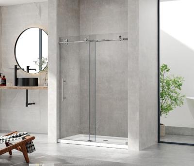 China 72in To 87in Height X 47in - 60in Width Sliding Door Shower Enclosure With Base for sale