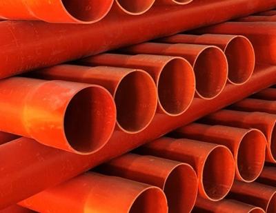 China Cable Protection Belled End Cpvc 225mm PVC Drainage Pipe Orange Color China Manufacturer for sale