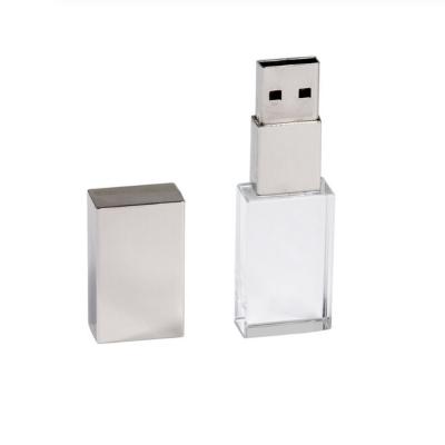 China Premium Crystal Glass USB Logo Memory Thumb 32Gb/16Gb/8Gb Promotional Gifts, Transparent Crystal Memorias Flash Drive For Wedding Gifts for sale