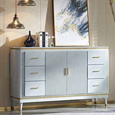 China Environmental Friendly Luxury White Side Cabinet Wooden Sideboard Premium Modern Dining Sideboard With Drawers for sale