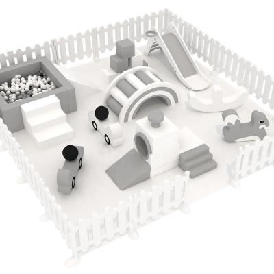 China Toddler Gray Playground Soft Play Equipment and White and Gray Soft Play Set for sale