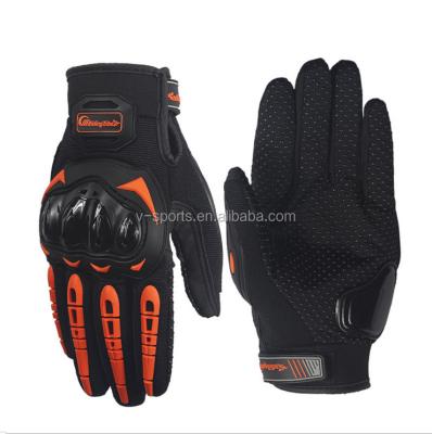 China Best Protective Full Finger Orange Green Luvas Black Motorcycle Racing Gloves With OEM Service for sale