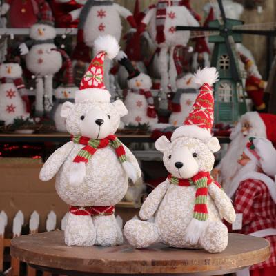 China Christmas Decorations Christmas Ornaments Doll Bear Window Christmas Interior Decoration Pieces for sale