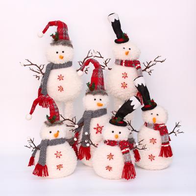 China No Legs Factory Direct Supply Cute Plush Snowman Decoration Christmas Doll Legless Standing Desk Ornaments for sale