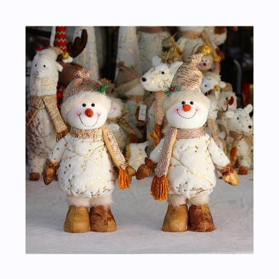 China Retractable Cute Leg Stretch Printed Cloth Snowman Christmas Doll Ornaments Christmas Decoration Supplies New for sale