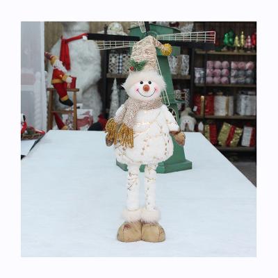 China Personality Stretchable Creative Cute Snowman Leg Stain Christmas Doll Retractable Ornaments for sale