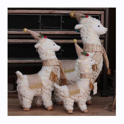 China Cheap Christmas Decorations Cloth Christmas Ornaments Quadruped Deer Alpaca Christmas Doll Ornaments for sale