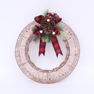 China Handmade Door Hanging Hanging Christmas Home Outdoor Garland Decoration Christmas Decor Wreath for sale