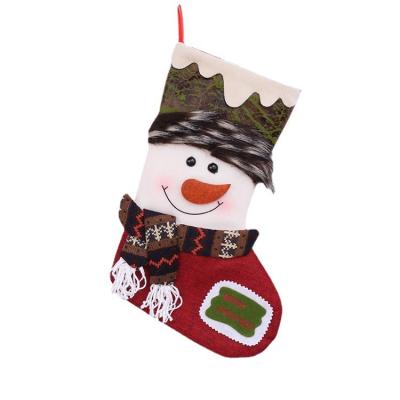 China Original Design Hanging Christmas Decorations Plush Christmas Stocking Santa Bags Christmas Family Holiday Family Decoration Pyrar Ornament for sale