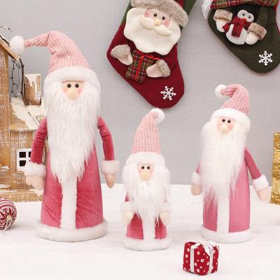 China Stretchable Foam Pink Chemical Statuette Santa Claus Stuffed Plush Fabric Snom Craft Supplies Decorations Leg Jurassic Christmas for sale