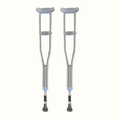 China Factory Wholesale Super High Quality Gray Aluminum Alloy Underarm Crutches For Elderly Anti Slip Crutches for sale