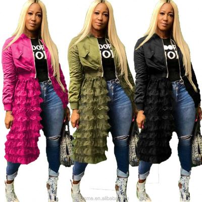 China Latest Fashion MT44-5072 Women's Anti-Shrink Anti-Shrink Ruffle Jacket Fashion 2019 Autumn New for sale