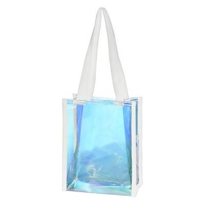 China Large Capacity Customized Clear Transparent PVC Travel Hologram Makeup Bag for sale