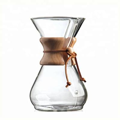 China Wholesale Viable 800ML 6 Cup Glass Cold Drip Coffee Maker with Bamboo Handle for sale