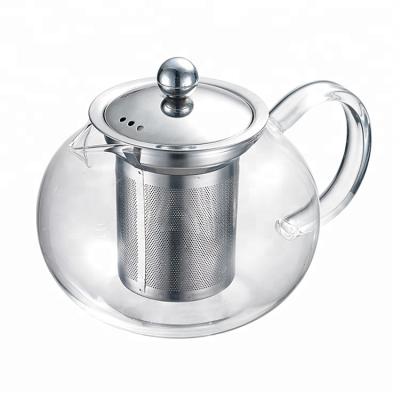 China High Quality Sustainable TCP-S001 Hosun Pyrex Glass Teapot with Tea Strainer (800ML) for sale