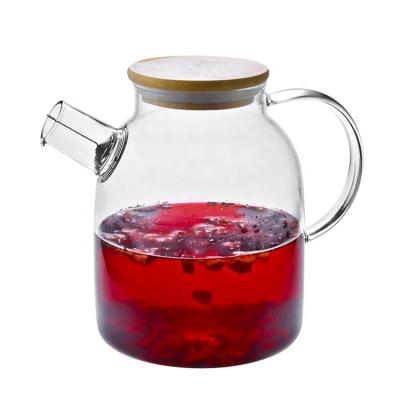 China High Sustainable Borosilicate Tea Maker Multifunctional Heat Resistant Clear Glass Teapot for sale