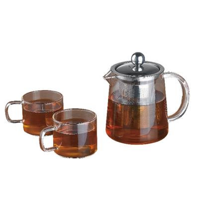 China 2019 New Design Sustainable High Borosilicate Glass Tea Set Coffee, Arabic Tea And Coffee Set, Teapot Set Glass for sale